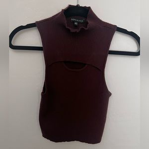 Kendall and Kylie sleeveless turtleneck crop top